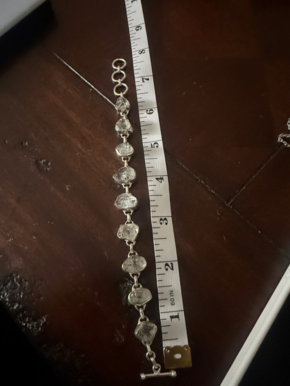 Sterling Herkimer Diamond Tennis Bracelet 925 toggle - Picture 4 of 4